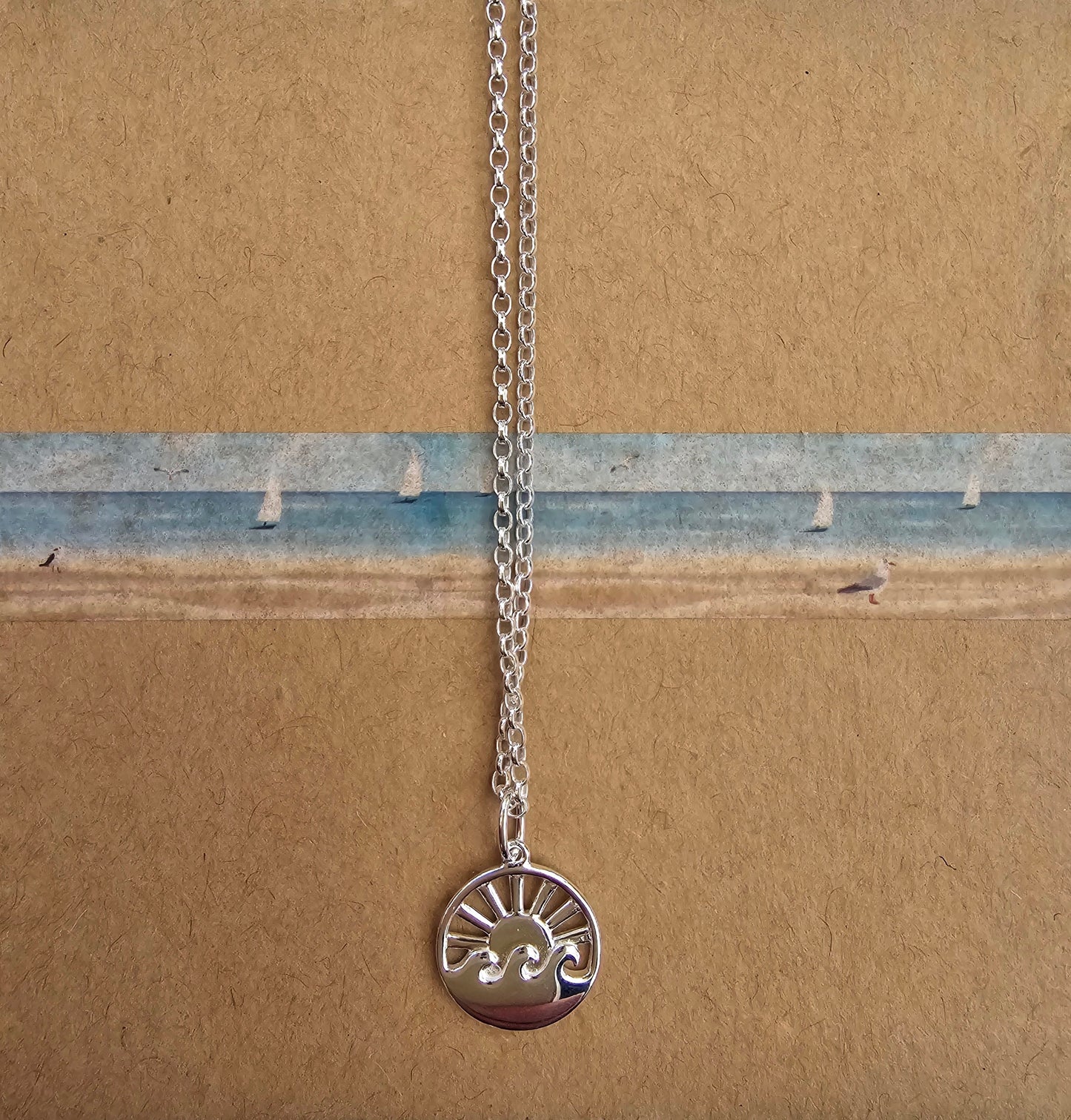 Sunrise big surf sterling silver necklace