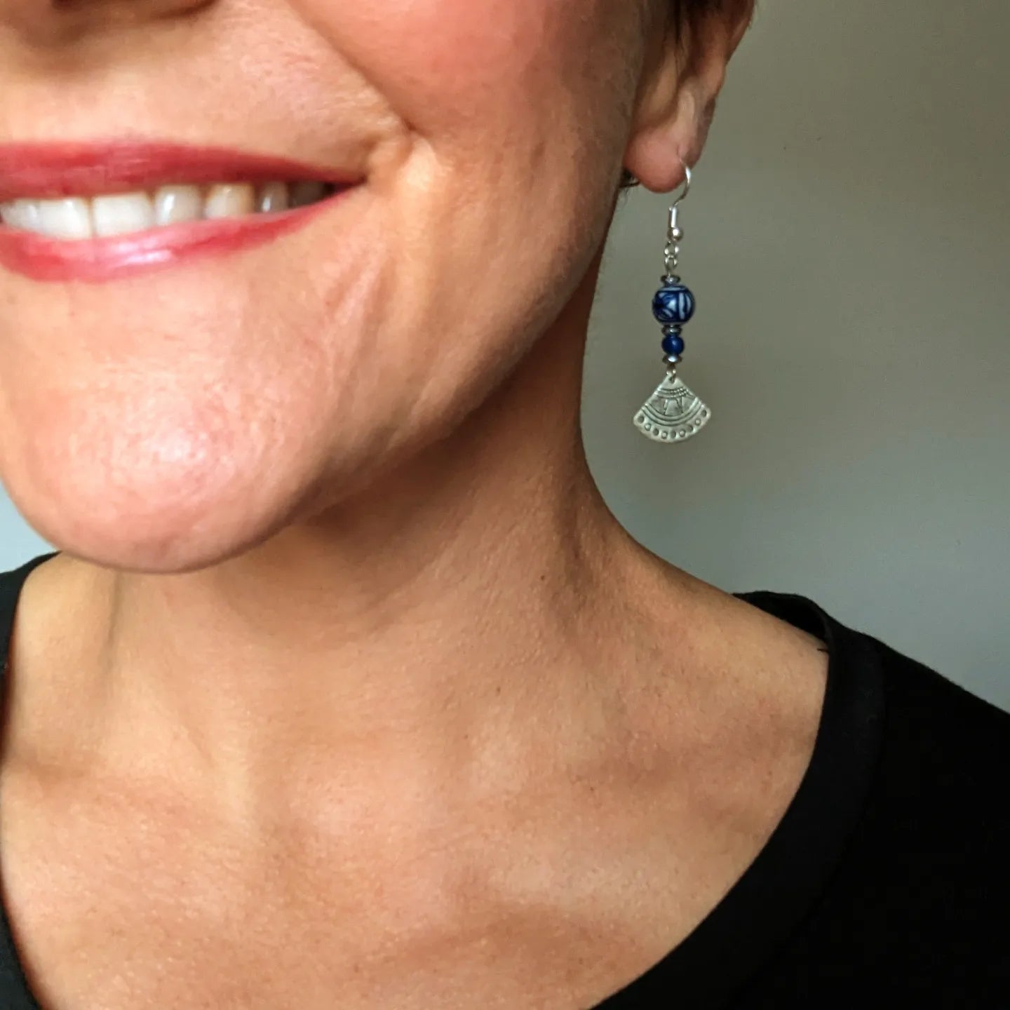 Ceramic ball dangly earrings