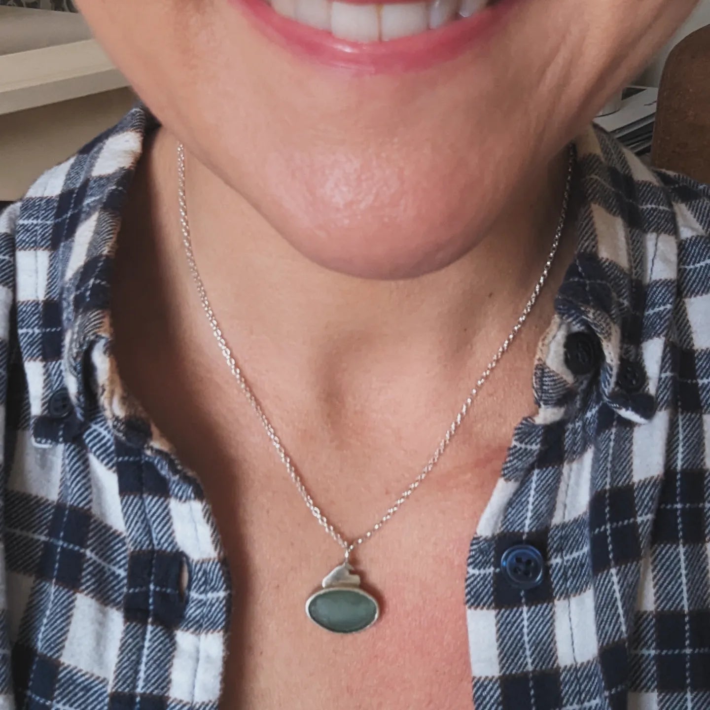 Seaglass wave necklace