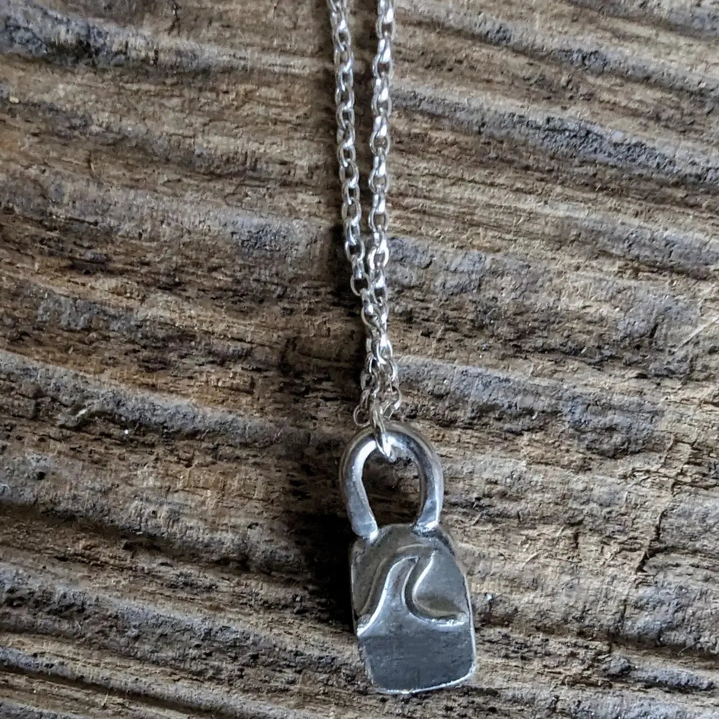Seaglass necklace with wave detail