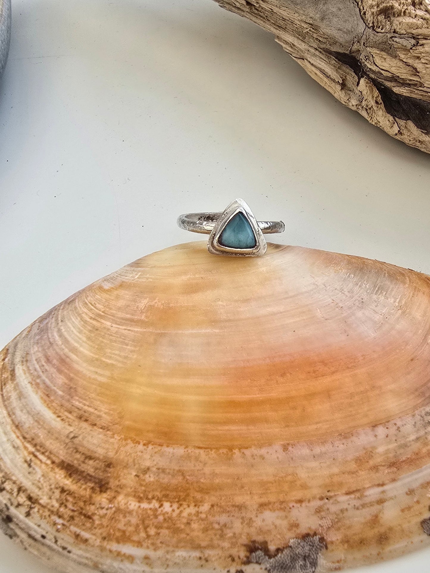 Larimar sterling silver ring