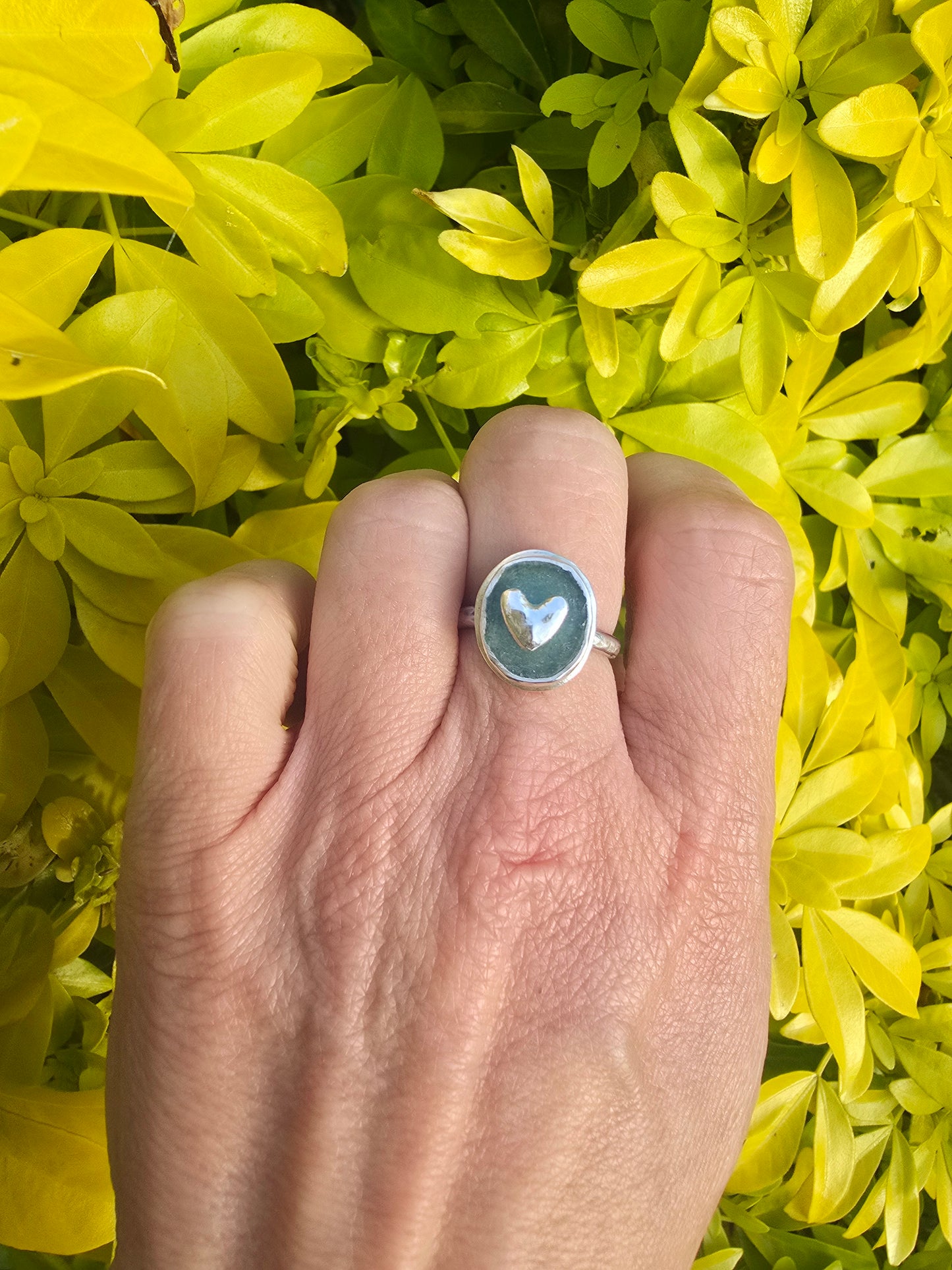 The Beating Heart Seaglass Ring