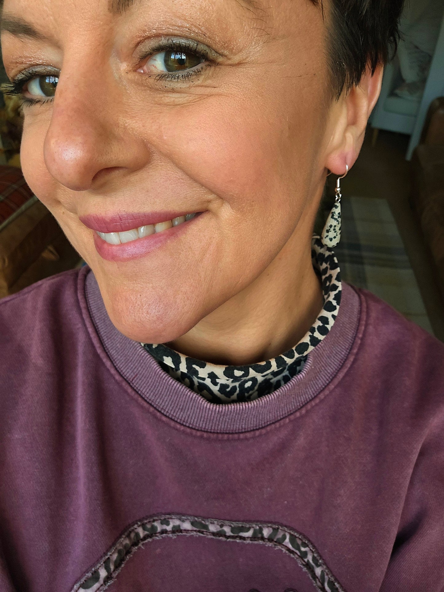 Dalmatian Jasper dangly earrings