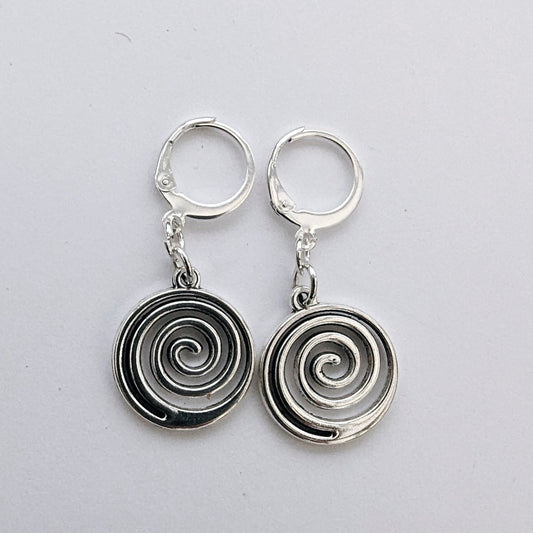 Swirly huggy hoops