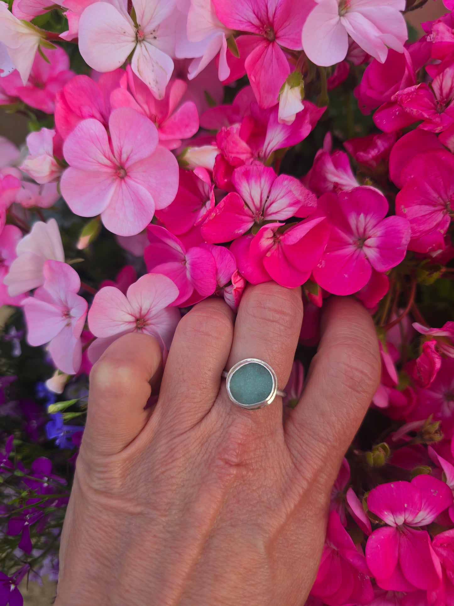 Blue Seaglass ring