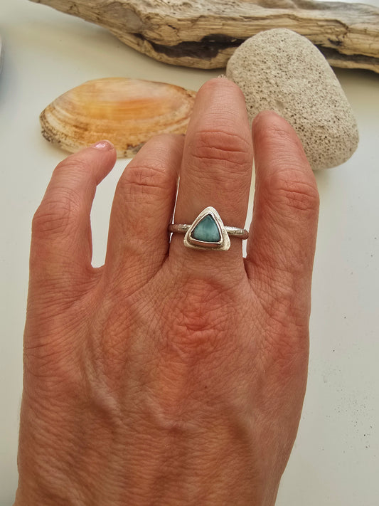 Larimar sterling silver ring