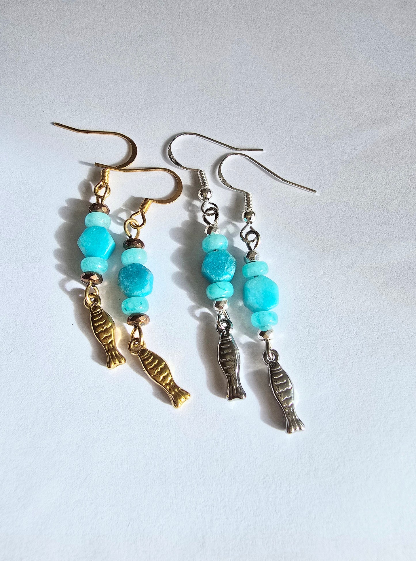 Little fish dangly earrings