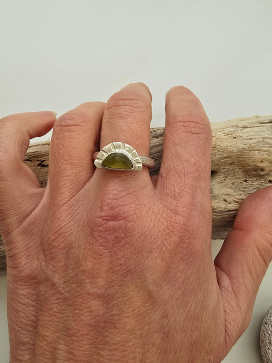 Sunrise Seaglass Ring