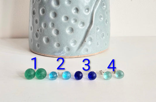Seaglass earrings studs