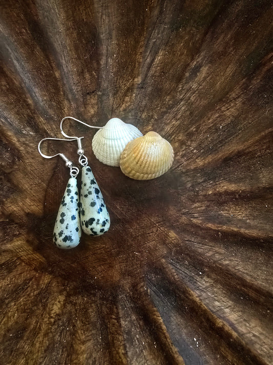 Dalmatian Jasper dangly earrings