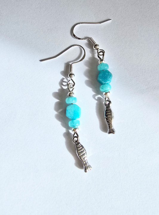 Little fish dangly earrings